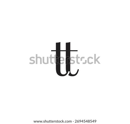 Elegant Monogram Logo, Classic Serif Initial Letters Design, Vintage Luxury Typography Emblem tt