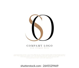 Logotipo de monografia SO elegante para marcas corporativas