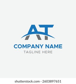 Elegant AT Monogram Logo Design for Branding and Business

