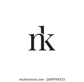 Elegant Monogram Logo Design – Classic Serif Initial Letters for Luxury Brand Identity nk