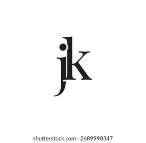 Elegantes Monogramm Logo Design - Klassische Serienbriefe für Luxus-Markenidentität jk
