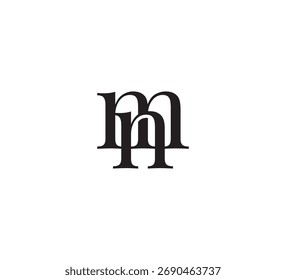 Elegant Monogram Logo Design – Classic Serif Initial Letters for Luxury Brand Identity mn