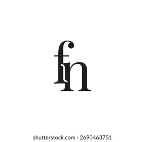 Elegant Monogram Logo Design – Classic Serif Initial Letters for Luxury Brand Identity fn