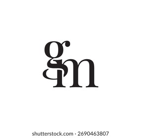 Elegante Monograma Design de logotipo - Classic Serif letras iniciais para Luxury Brand Identity gm