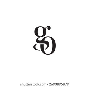 Diseño elegante del logotipo del monograma – letras iniciales serif clásicas para la identidad de marca de lujo go