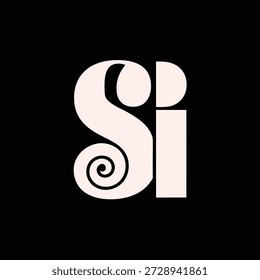 Elegantes Monogramm-Logo-Design mit stilisierten "Si"-Initialen, perfekt für Branding, Identität und anspruchsvolle visuelle Kommunikation.