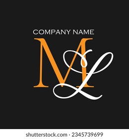 Elegantes Monogramm-Logo-Design mit den Buchstaben M und L 