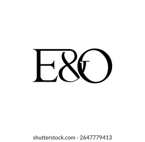 Elegant Monogram Logo Design Minimalist Luxury Initial Letters in Serif Font EO