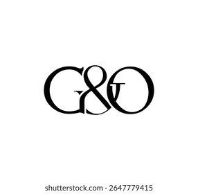 Elegante Monograma Logo Design Minimalista Luxo Inicial Cartas em Serif Fonte GO