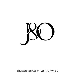 Elegant Monogram Logo Design Minimalist Luxury Initial Letters in Serif Font JO