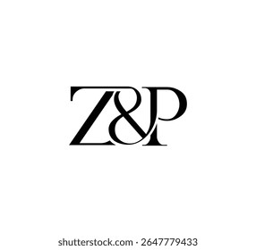 Elegante Monograma Logo Design Minimalista Luxo Inicial Letras em Serif Fonte ZP