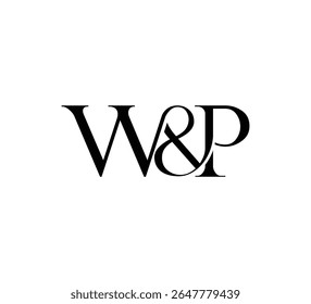 Elegante Monograma Logo Design Minimalista Luxo Inicial Cartas em Serif Fonte WP