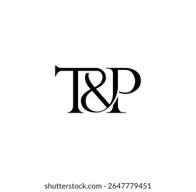 Elegant Monogram Logo Design Minimalist Luxury Initial Letters in Serif Font TP