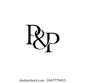 Elegant Monogram Logo Design Minimalist Luxury Initial Letters in Serif Font PP