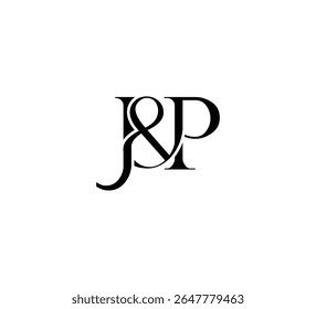 Elegant Monogram Logo Design Minimalist Luxury Initial Letters in Serif Font JP
