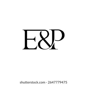 Elegant Monogram Logo Design Minimalist Luxury Initial Letters in Serif Font EP