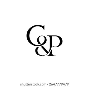 Elegant Monogram Logo Design Minimalist Luxury Initial Letters in Serif Font CP