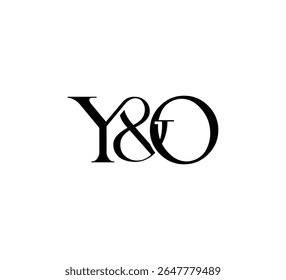 Elegante Monograma Logo Design Minimalista Luxo Inicial Cartas em Serif Fonte YO