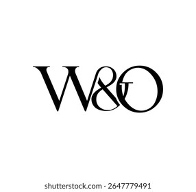 Elegant Monogram Logo Design Minimalist Luxury Initial Letters in Serif Font WO
