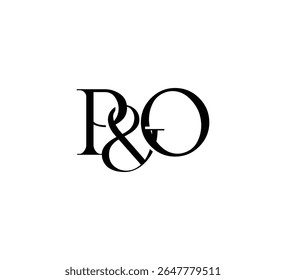 Elegante Monograma Logo Design Minimalista Luxo Inicial Cartas em Serif Font PO