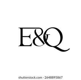 Elegante Monograma Logo Design Minimalista Luxo Inicial Letras em Serif Fonte EQ