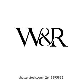 Elegant Monogram Logo Design Minimalist Luxury Initial Letters in Serif Font WR