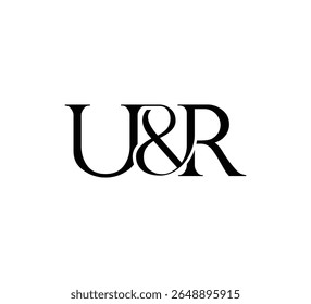 Elegant Monogram Logo Design Minimalist Luxury Initial Letters in Serif Font UR