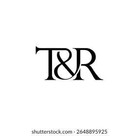 Elegant Monogram Logo Design Minimalist Luxury Initial Letters in Serif Font TR