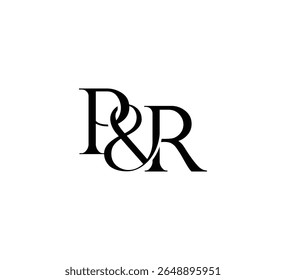 Elegant Monogram Logo Design Minimalist Luxury Initial Letters in Serif Font PR