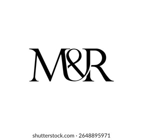 Elegant Monogram Logo Design Minimalist Luxury Initial Letters in Serif Font MR