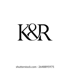 Elegant Monogram Logo Design Minimalist Luxury Initial Letters in Serif Font KR