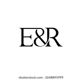 Elegante Monograma Logo Design Minimalista Luxo Inicial Cartas em Serif Fonte ER