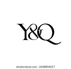 Elegante Monograma Logo Design Minimalista Luxo Inicial Letras em Serif Fonte YQ