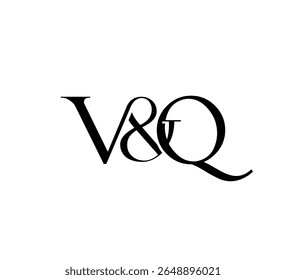 Elegante Monograma Logo Design Minimalista Luxo Inicial Cartas em Serif Fonte VQ