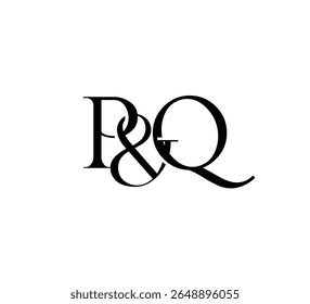 Elegante Monograma Logo Design Minimalista Luxo Inicial Letras em Serif Font PQ