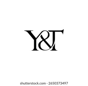Elegant Monogram Logo Design Minimalist Luxury Initial Letters in Serif Font YT