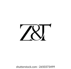 Elegant Monogram Logo Design Minimalist Luxury Initial Letters in Serif Font ZT