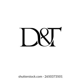 Elegant Monogram Logo Design Minimalist Luxury Initial Letters in Serif Font DT
