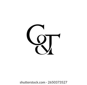 Elegant Monogram Logo Design Minimalist Luxury Initial Letters in Serif Font CT
