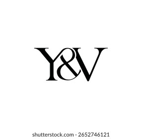 Elegant Monogram Logo Design Minimalist Luxury Initial Letters in Serif Font YV