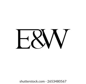 Elegante Monograma Logo Design Minimalista Luxo Inicial Cartas em Serif Fonte EW
