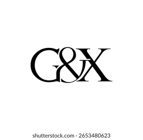 Elegant Monogram Logo Design Minimalist Luxury Initial Letters in Serif Font GX
