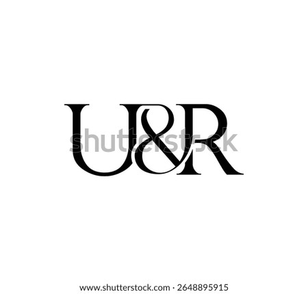 Elegant Monogram Logo Design Minimalist Luxury Initial Letters in Serif Font UR