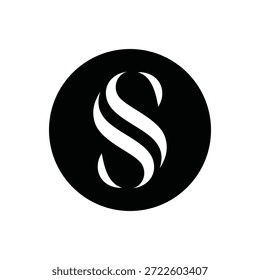 Elegant Monogram 'S' Logo in Black Circle