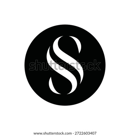 Elegant Monogram 'S' Logo in Black Circle