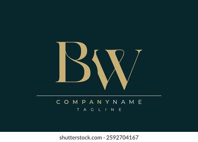 Elegant Monogram with Sophisticated Typography Design Featuring BW with Sophisticated Typography