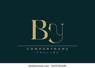 Elegant Monogram with Sophisticated Typography Design Featuring BU with Sophisticated Typography