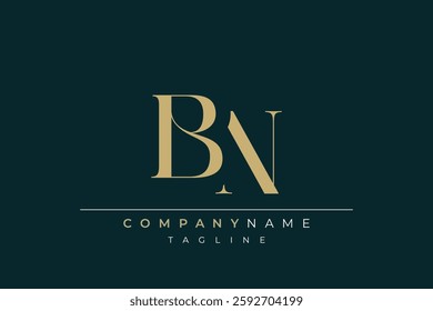 Elegant Monogram with Sophisticated Typography Design Featuring BN with Sophisticated Typography