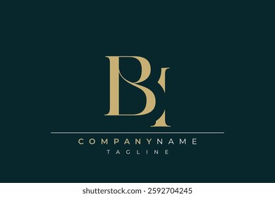 Elegant Monogram with Sophisticated Typography Design Featuring BI with Sophisticated Typography