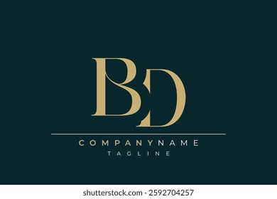 Elegant Monogram with Sophisticated Typography Design Featuring BD with Sophisticated Typography
